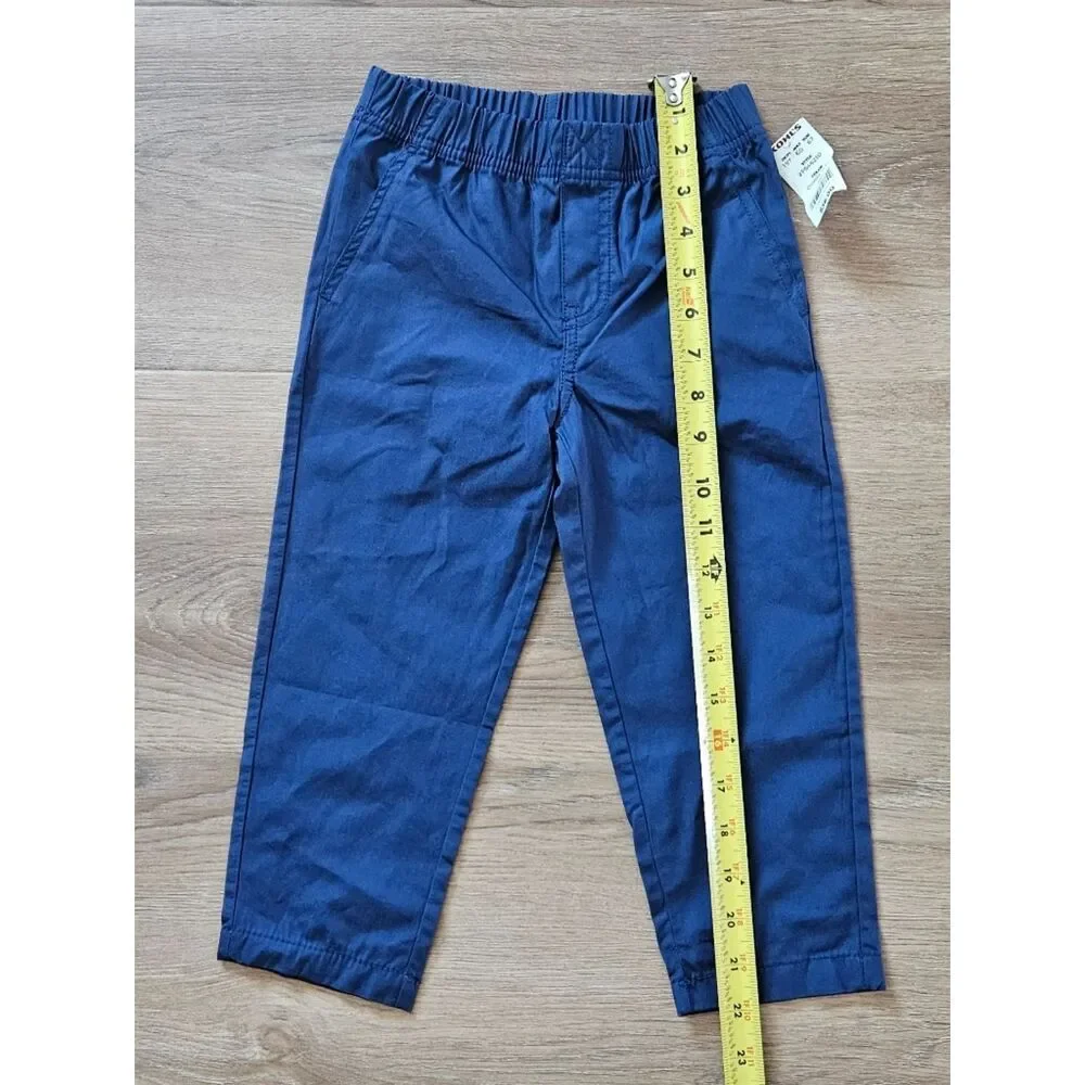 Carter's Boys Navy Elastic-Waist Casual Pants Size 3T